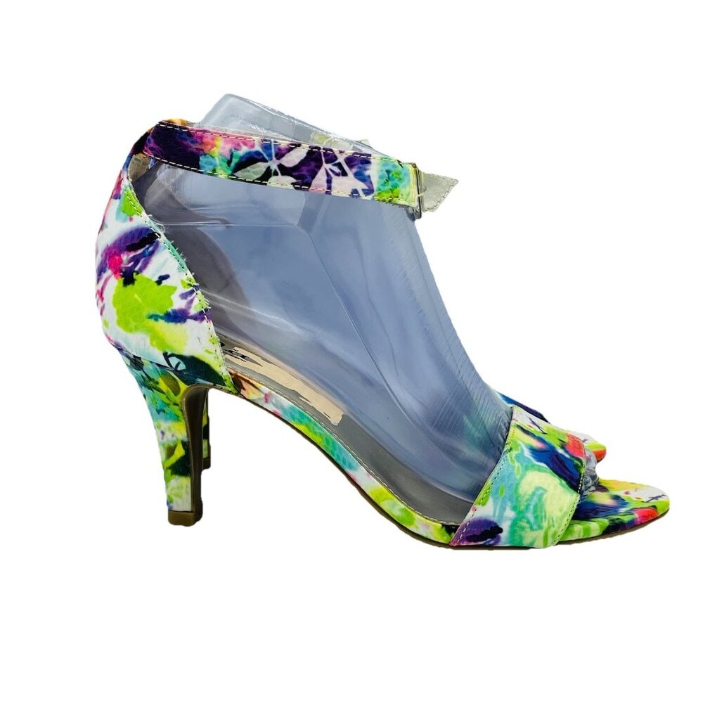 Ana Shoes Womens Size 6.5 M Colorful Ankle Strap Heels Stiletto Sandals Open Toe